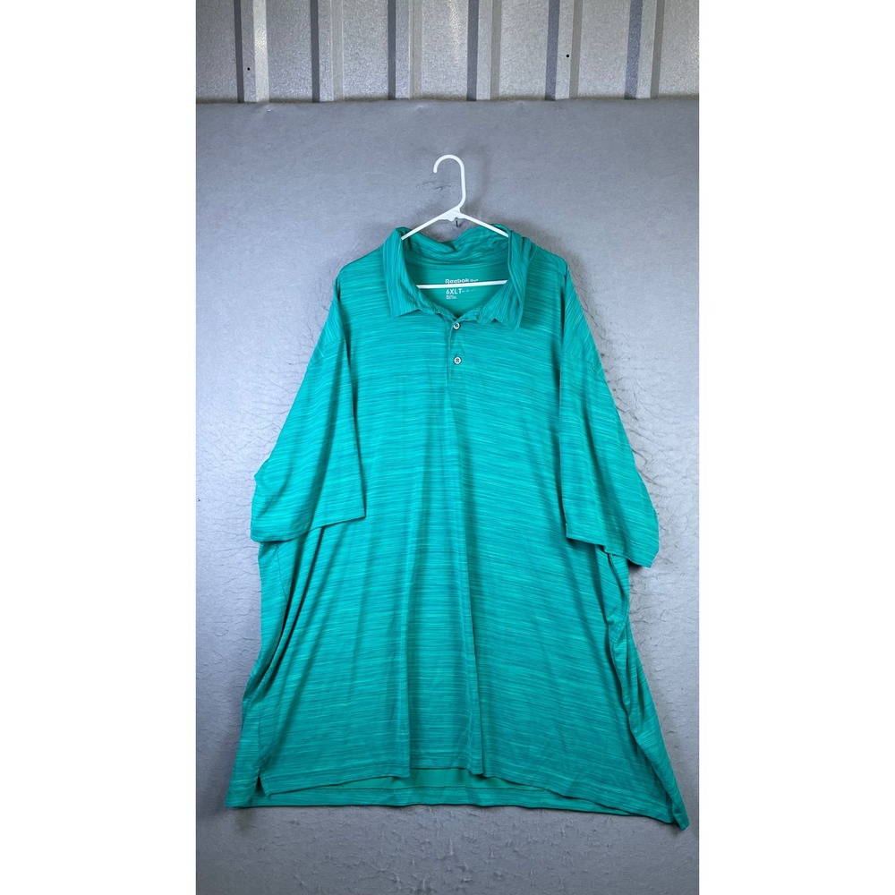 Reebok Golf Polo Shirt Mens 6XLT Green Excellent Short Sleeve Space Dye Tall